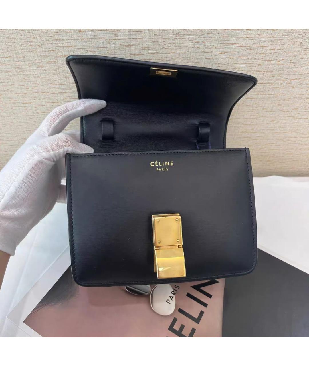 CELINE Черная кожаная сумка через плечо, фото 6