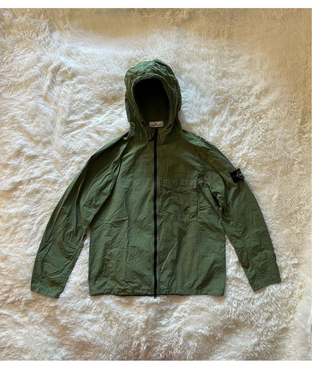 STONE ISLAND Зеленая полиамидовая куртка, фото 4