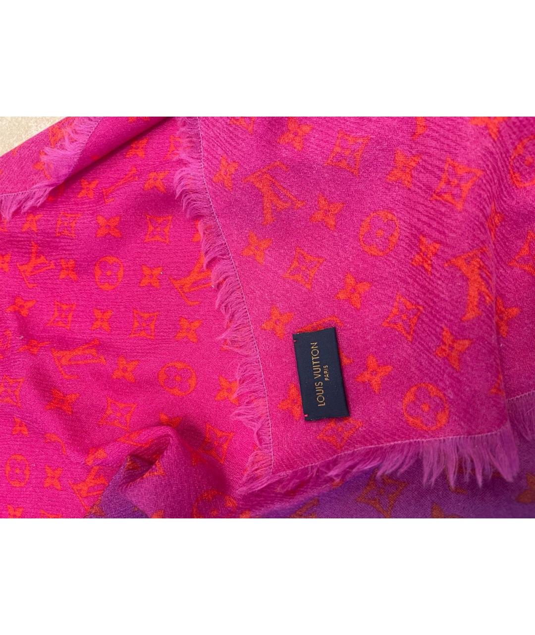 LOUIS VUITTON Фуксия шерстяной шарф, фото 5