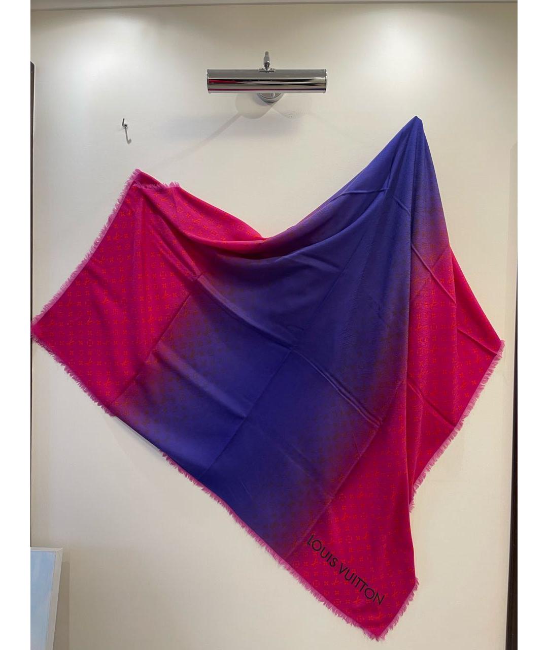 LOUIS VUITTON Фуксия шерстяной шарф, фото 9