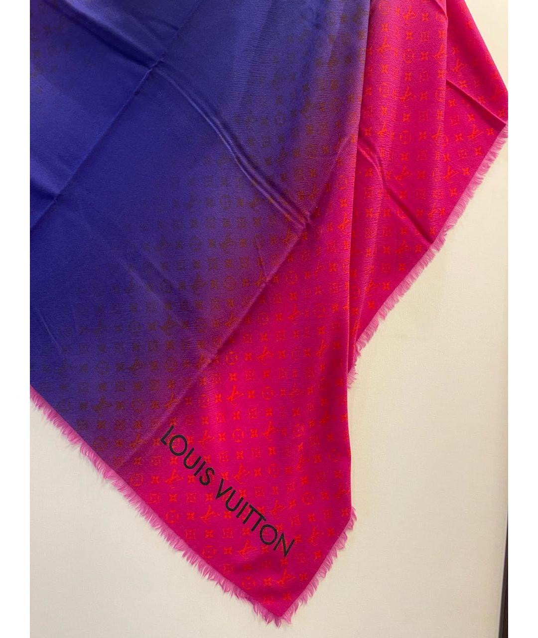 LOUIS VUITTON Фуксия шерстяной шарф, фото 8
