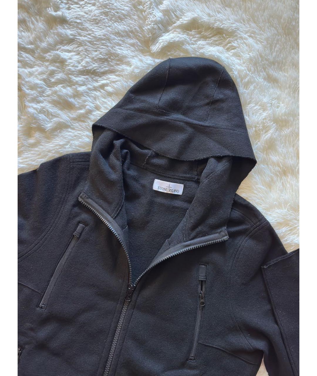 STONE ISLAND Черная шерстяная куртка, фото 2