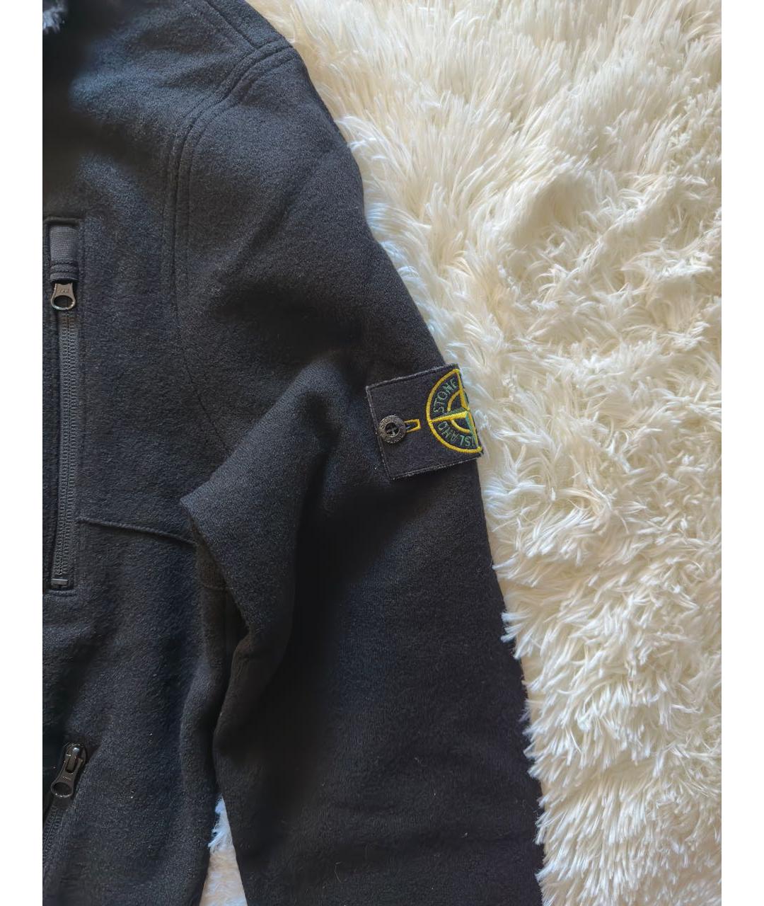 STONE ISLAND Черная шерстяная куртка, фото 3