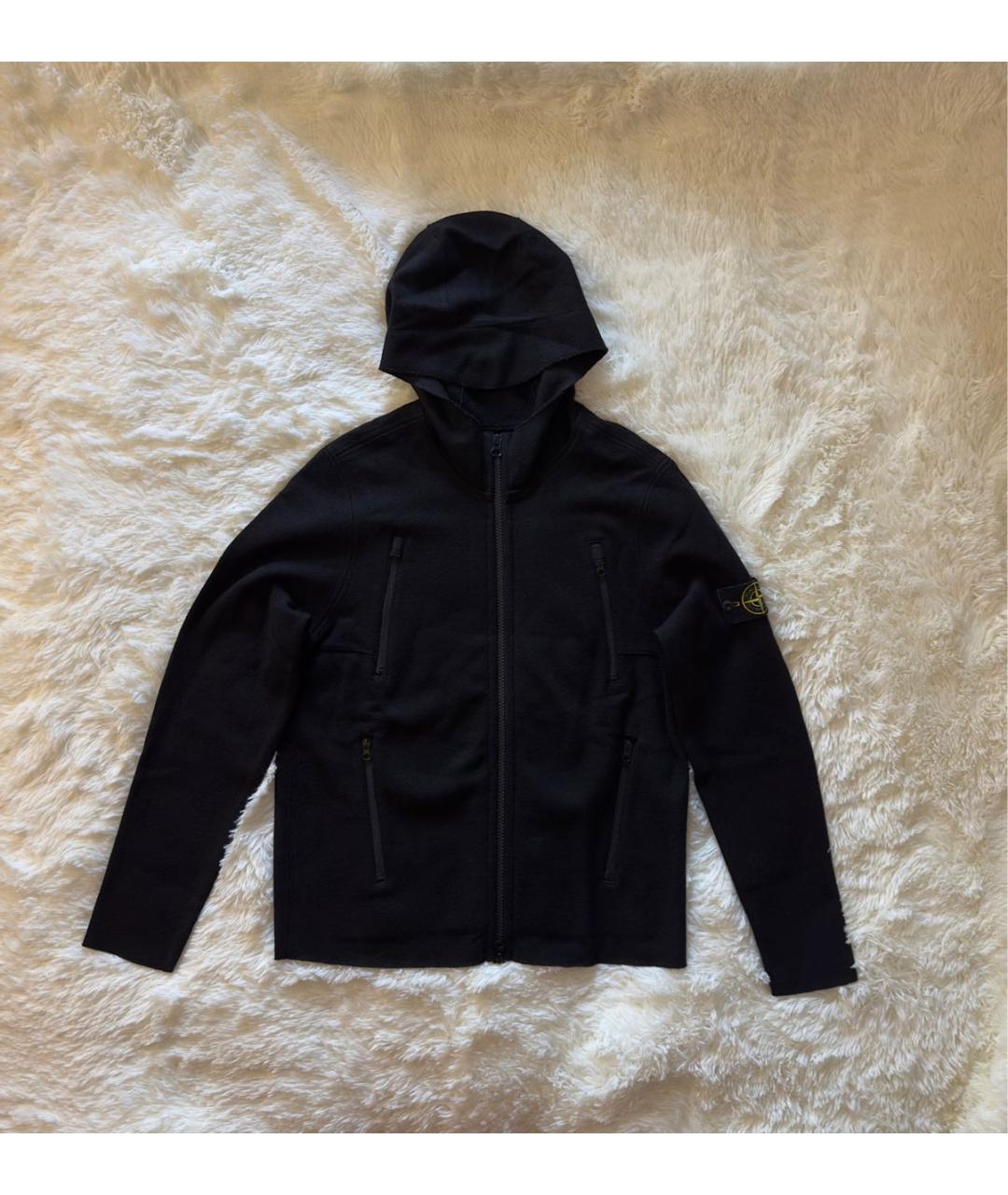 STONE ISLAND Черная шерстяная куртка, фото 6