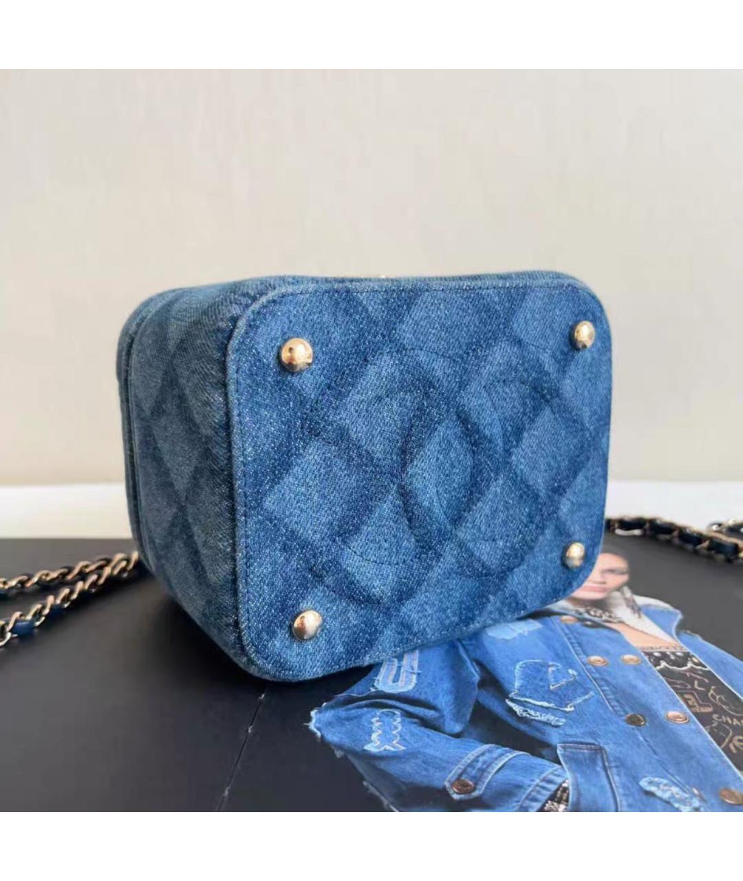CHANEL Синяя деним сумка через плечо, фото 3
