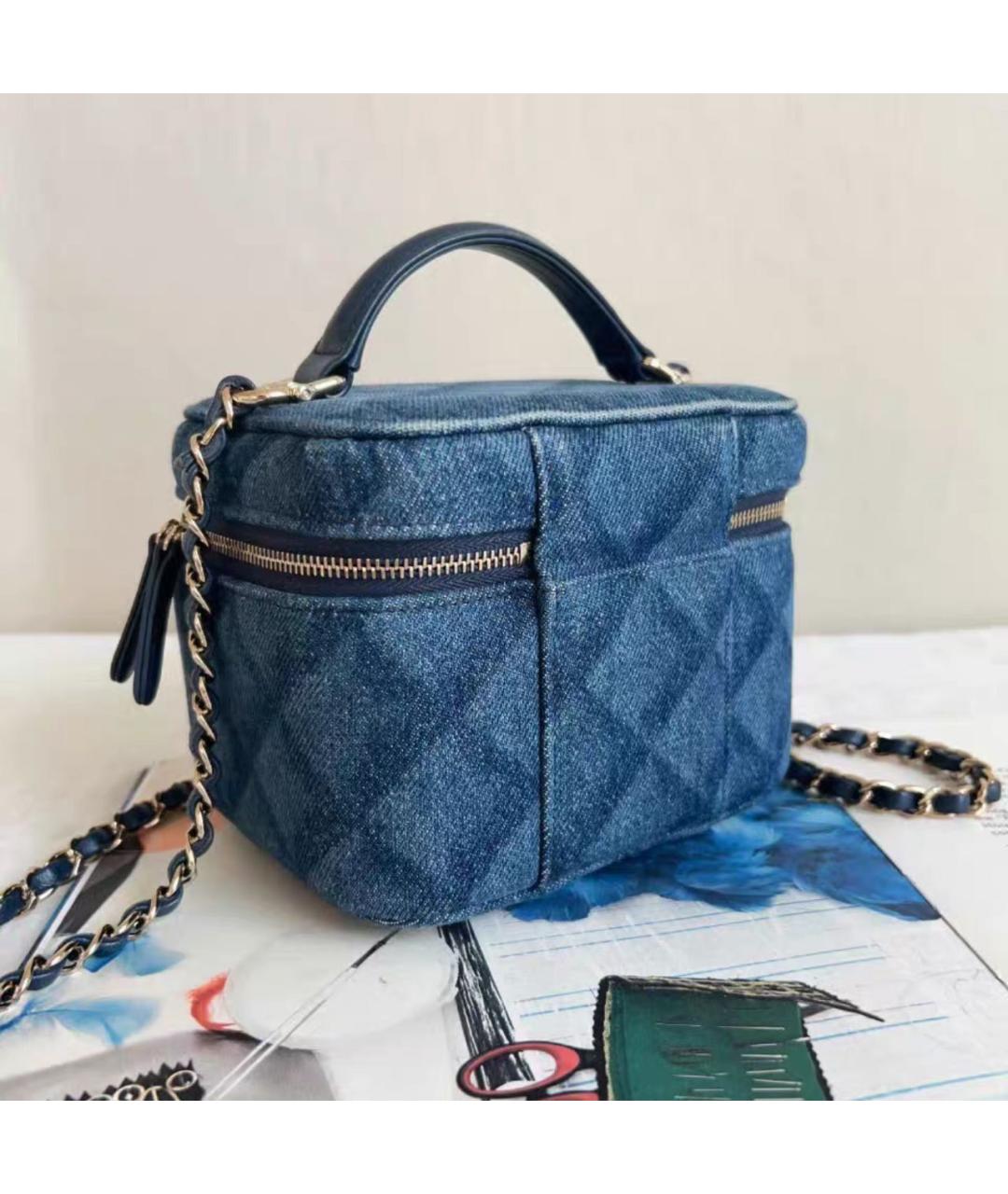 CHANEL Синяя деним сумка через плечо, фото 6