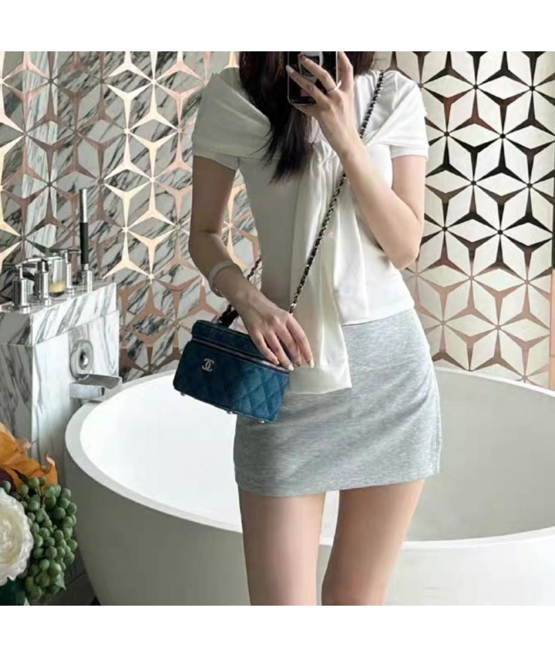 CHANEL Синяя деним сумка через плечо, фото 4