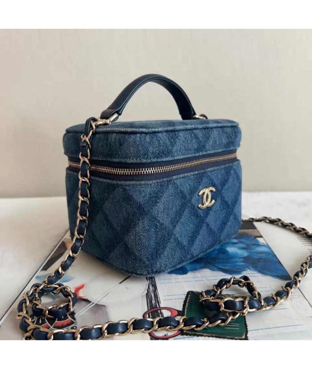 CHANEL Синяя деним сумка через плечо, фото 7