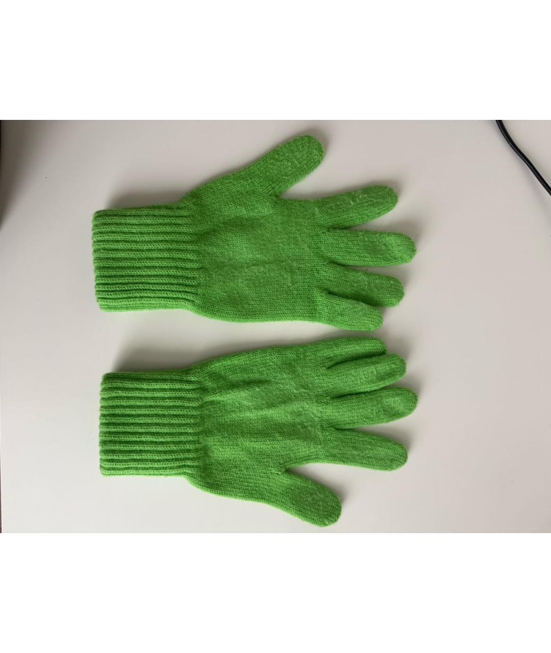 Ami Paris Зеленые шерстяные перчатки, фото 2