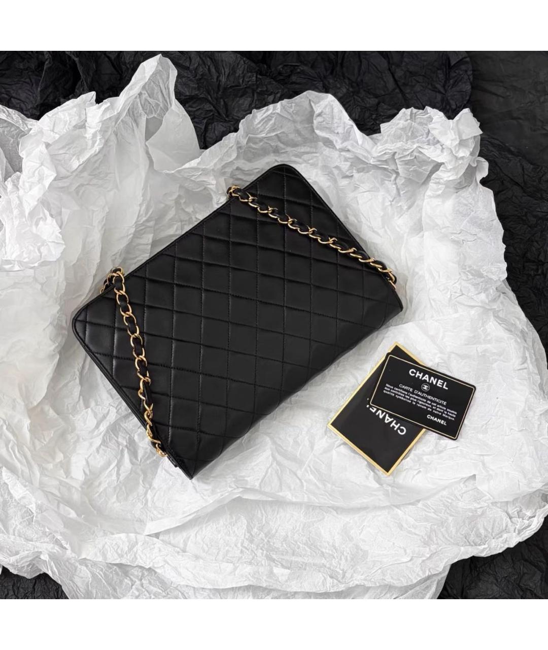 CHANEL Черная кожаная сумка через плечо, фото 5