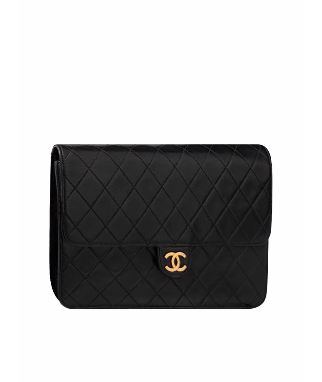 CHANEL Черная кожаная сумка через плечо, фото 1