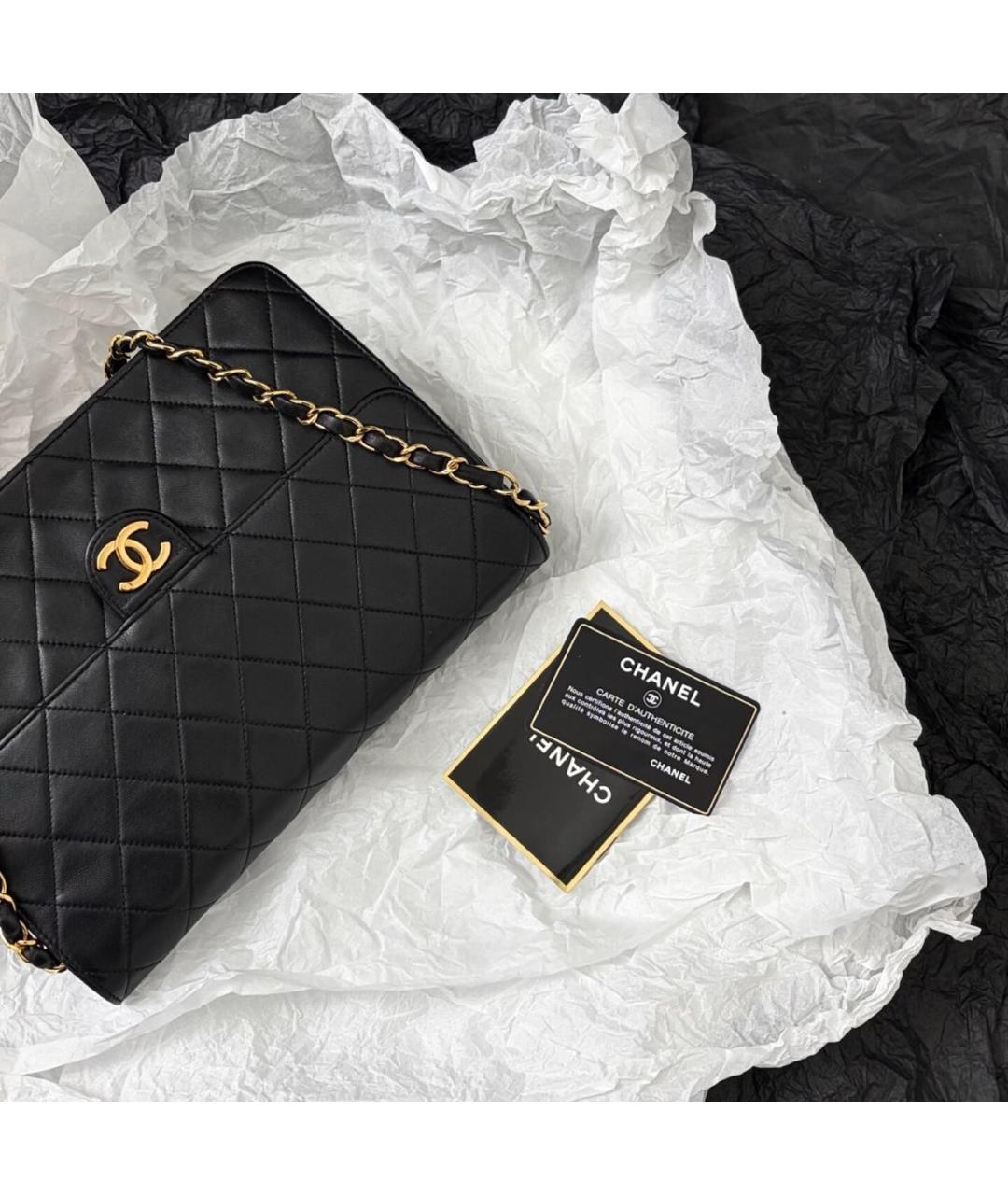 CHANEL Черная кожаная сумка через плечо, фото 4