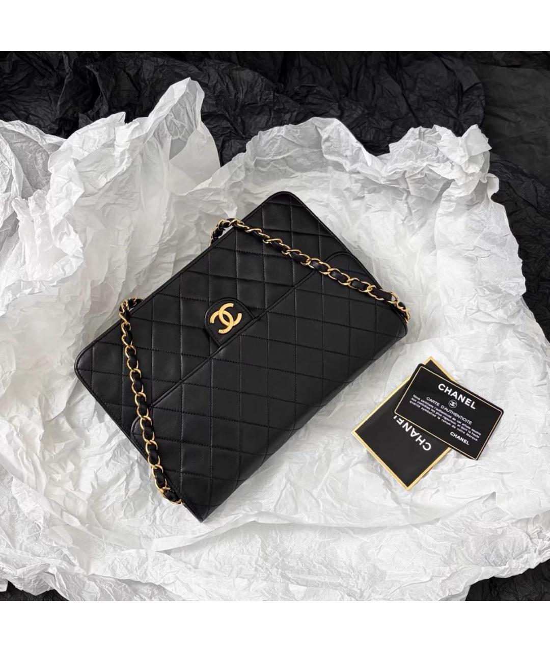 CHANEL Черная кожаная сумка через плечо, фото 2