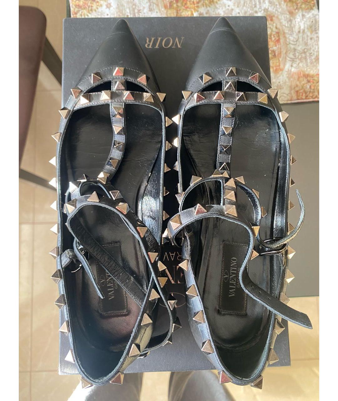 VALENTINO Черные кожаные балетки, фото 3