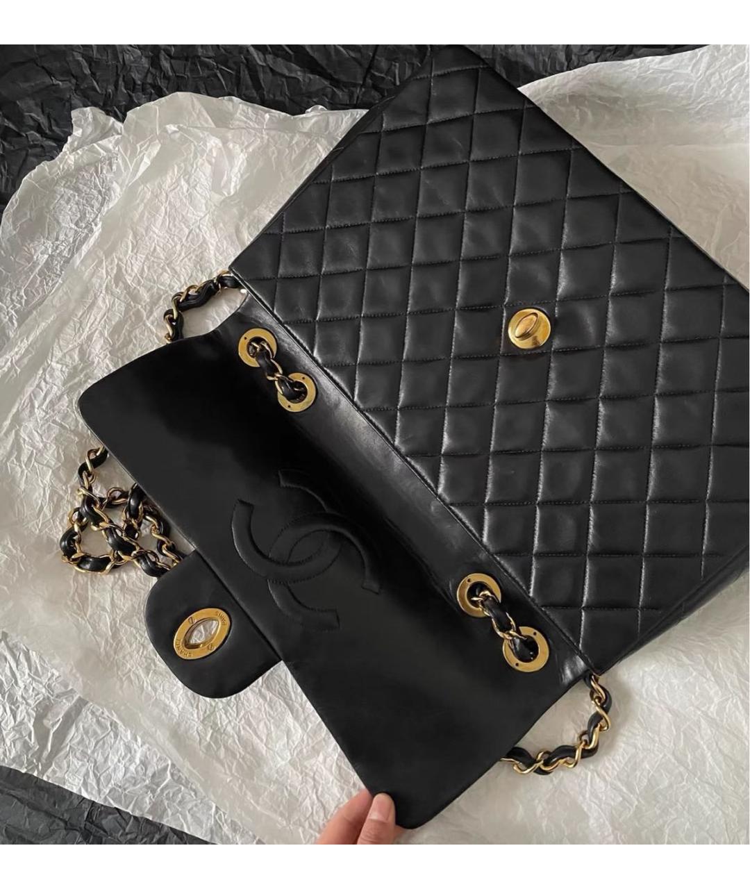 CHANEL Черная кожаная сумка через плечо, фото 6