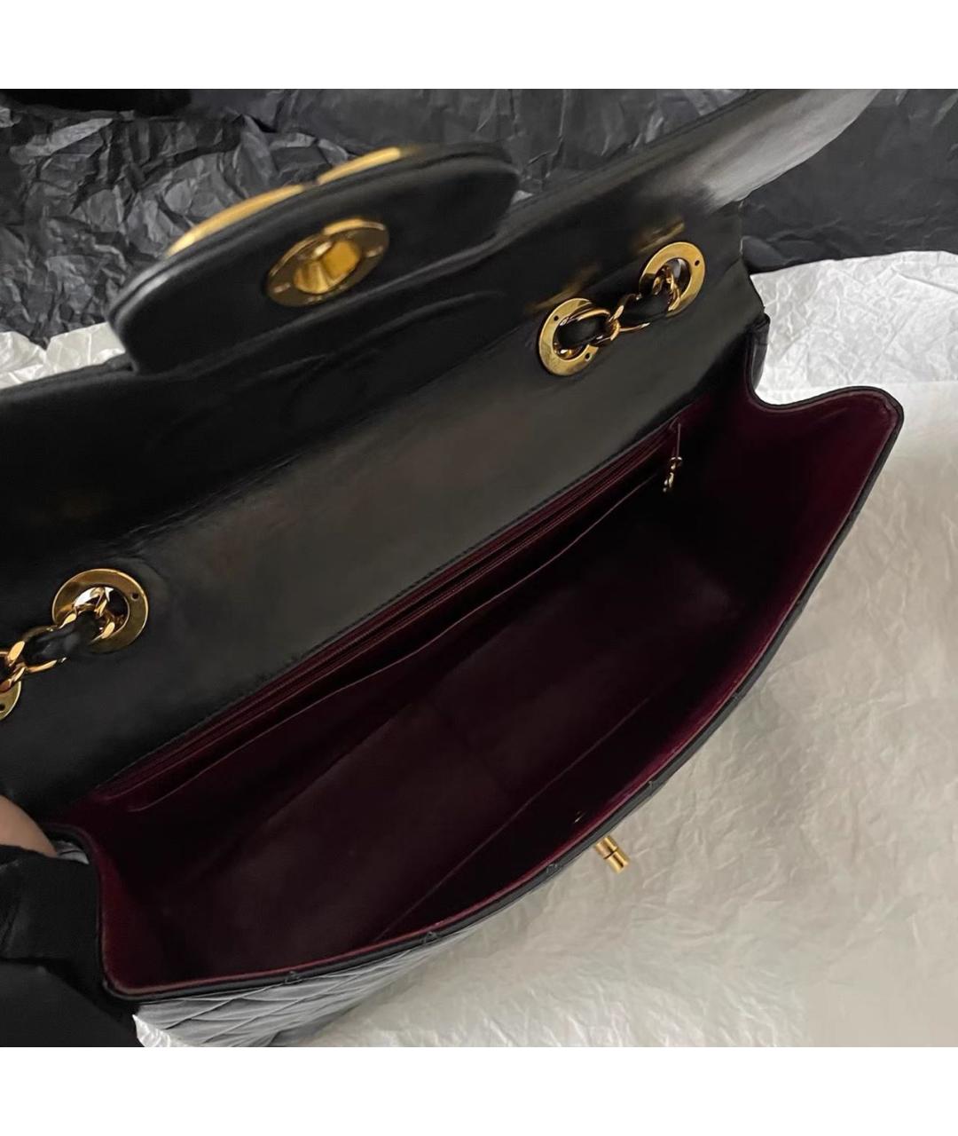 CHANEL Черная кожаная сумка через плечо, фото 7