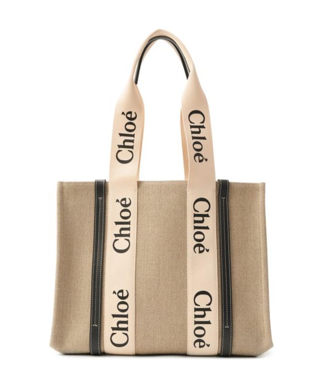 CHLOE Бежевая тканевая сумка тоут, фото 1
