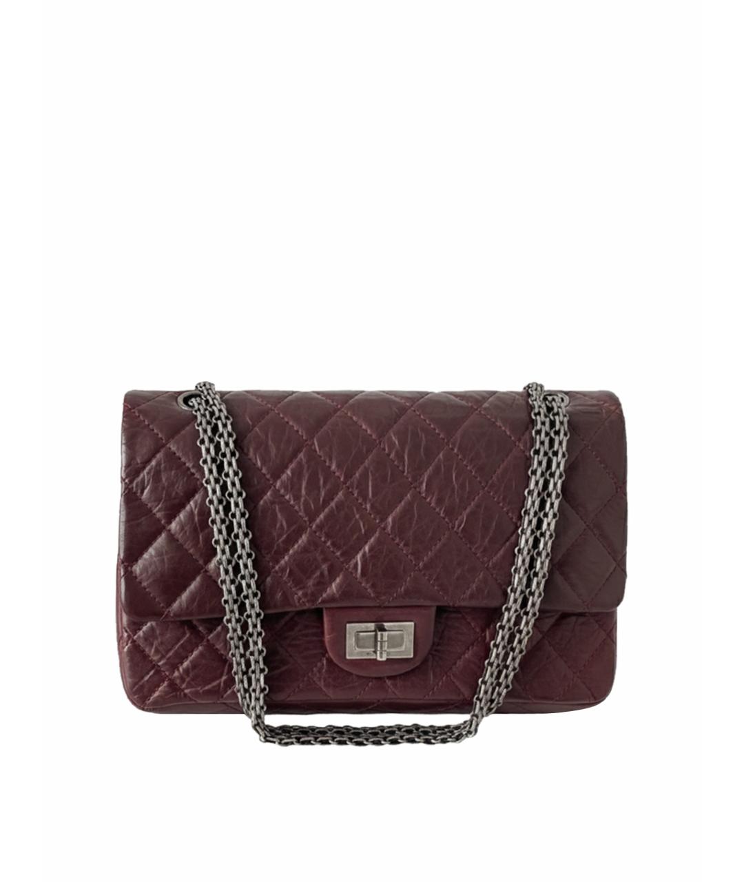 CHANEL Бордовая кожаная сумка через плечо, фото 1