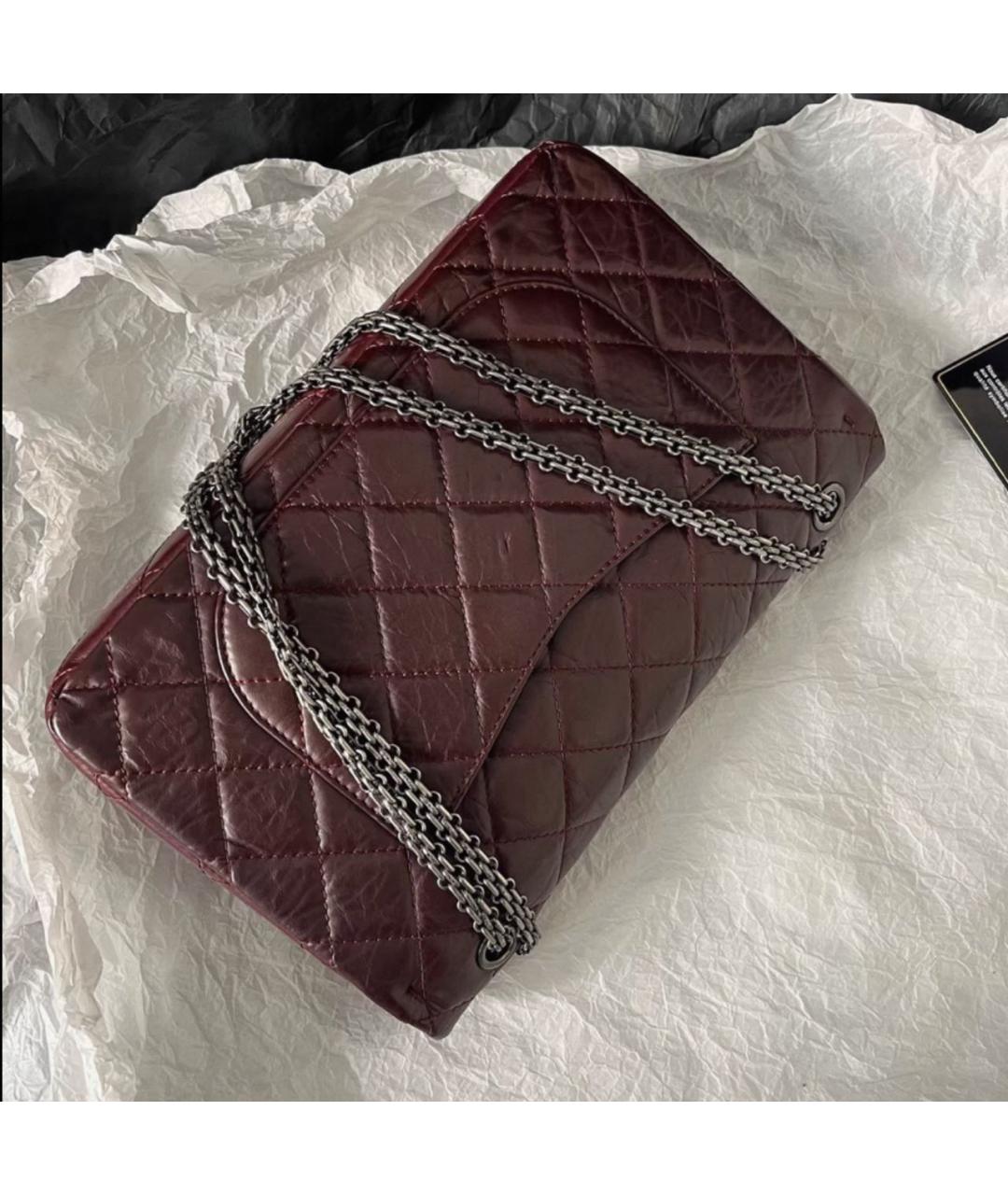 CHANEL Бордовая кожаная сумка через плечо, фото 2