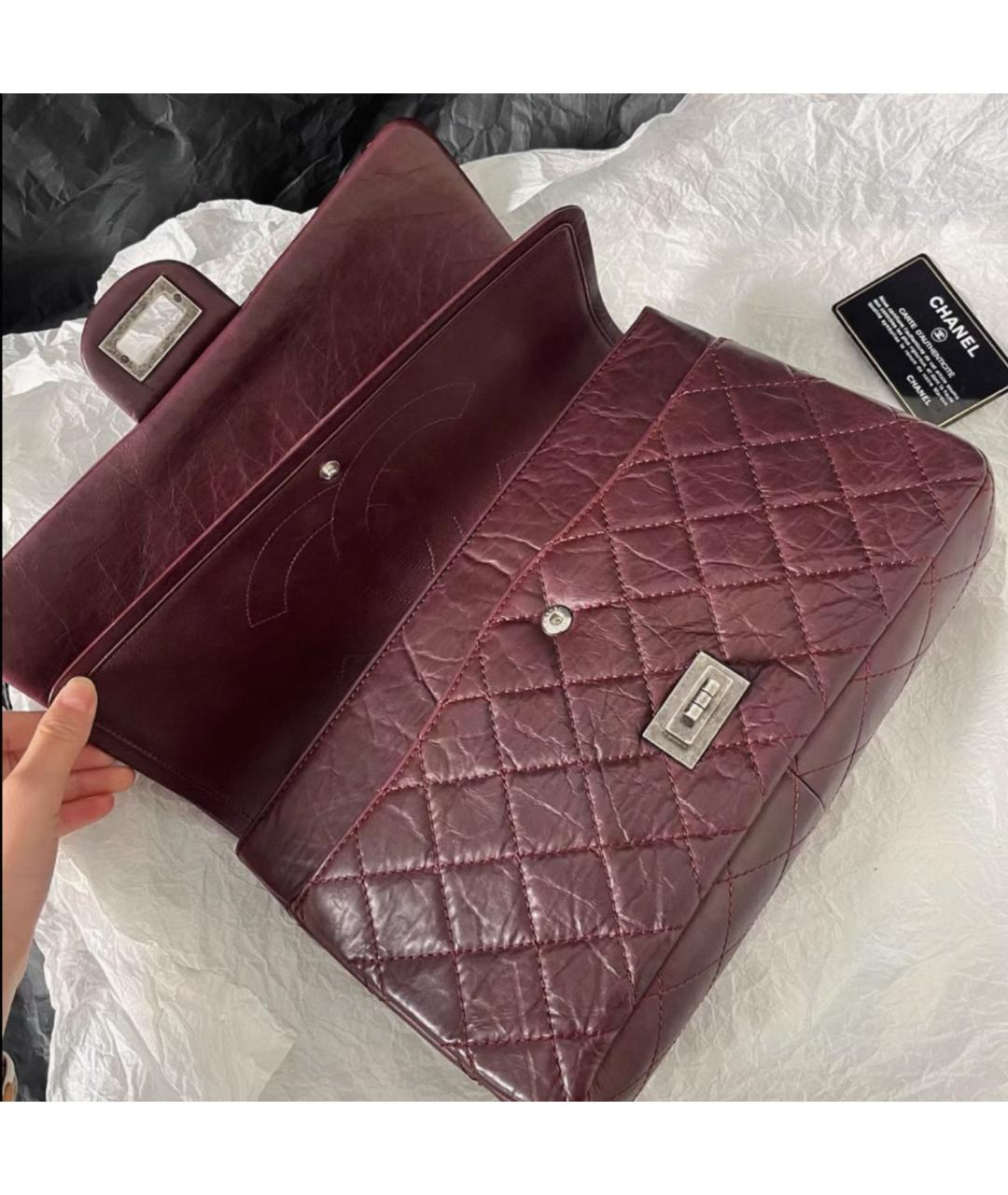 CHANEL Бордовая кожаная сумка через плечо, фото 3