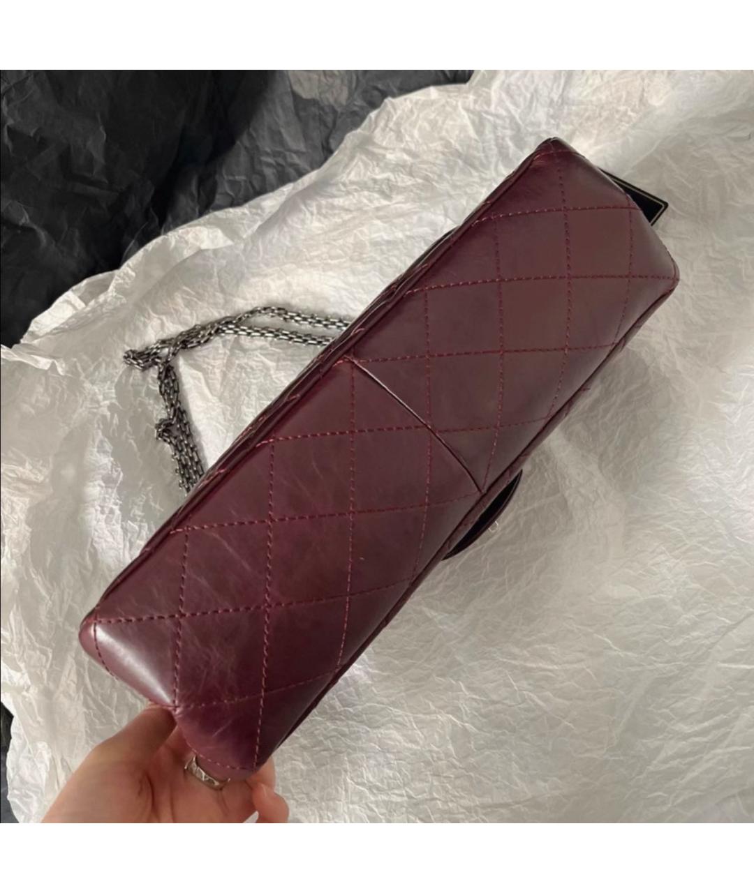 CHANEL Бордовая кожаная сумка через плечо, фото 6