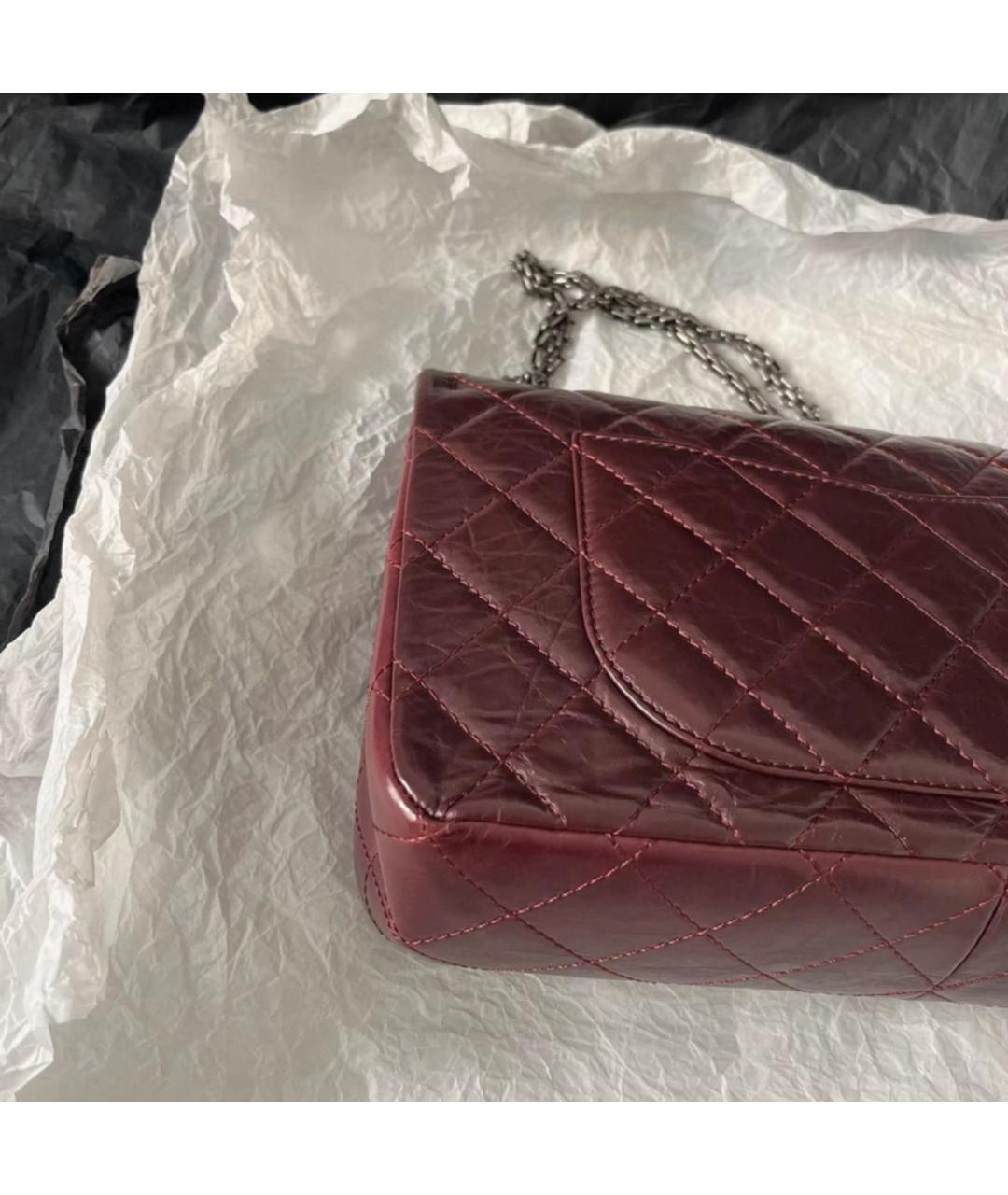 CHANEL Бордовая кожаная сумка через плечо, фото 5