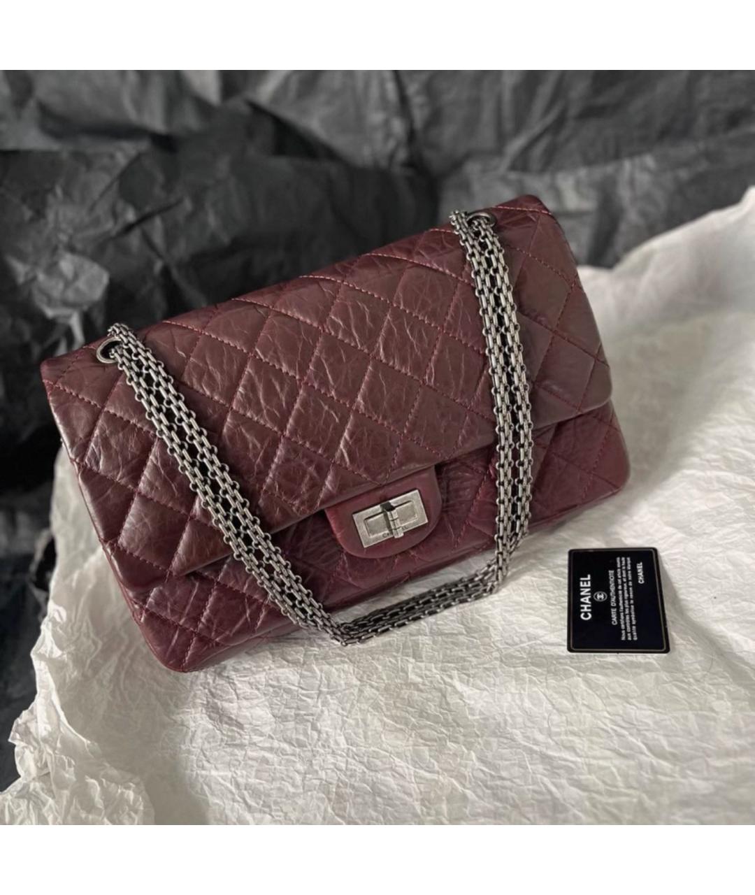 CHANEL Бордовая кожаная сумка через плечо, фото 8