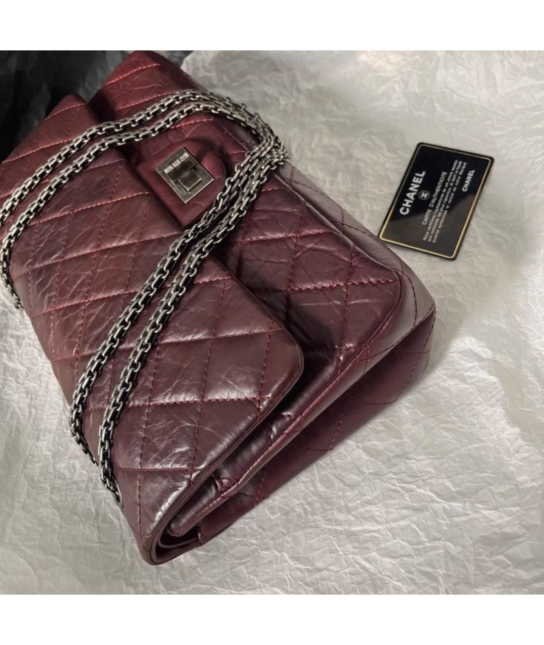 CHANEL Бордовая кожаная сумка через плечо, фото 7