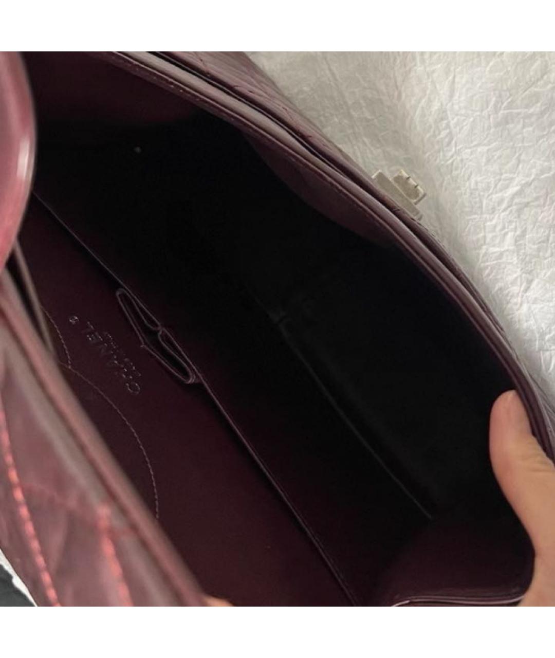 CHANEL Бордовая кожаная сумка через плечо, фото 4