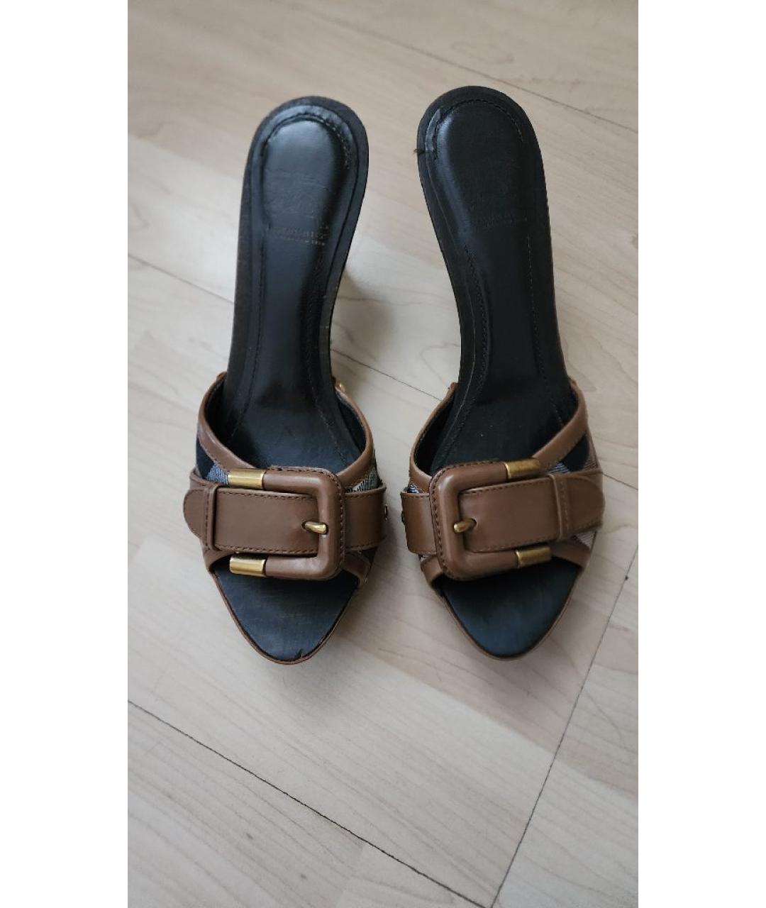 BURBERRY Коричневые мюли, фото 2