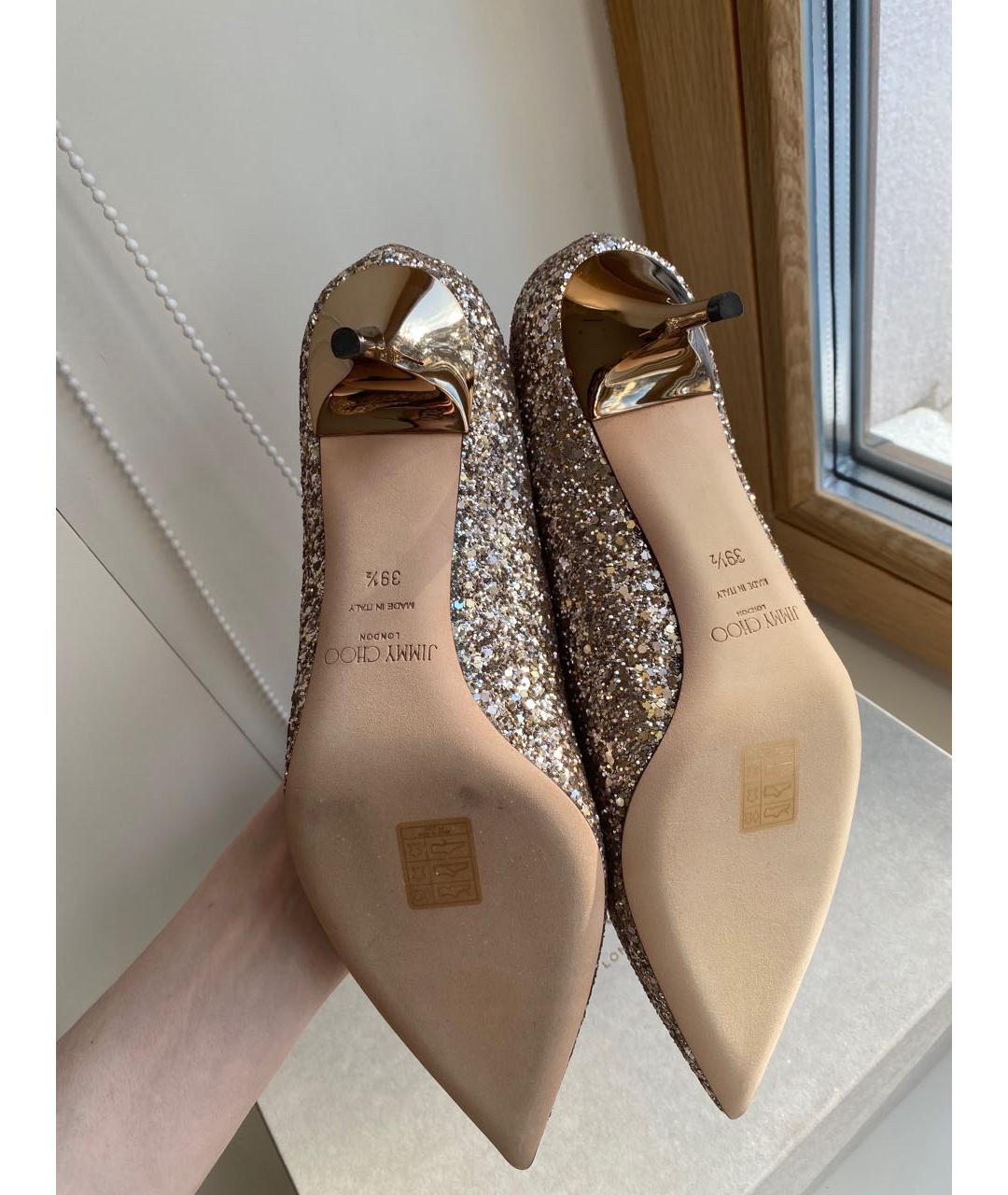 JIMMY CHOO Серебряные кожаные туфли, фото 5