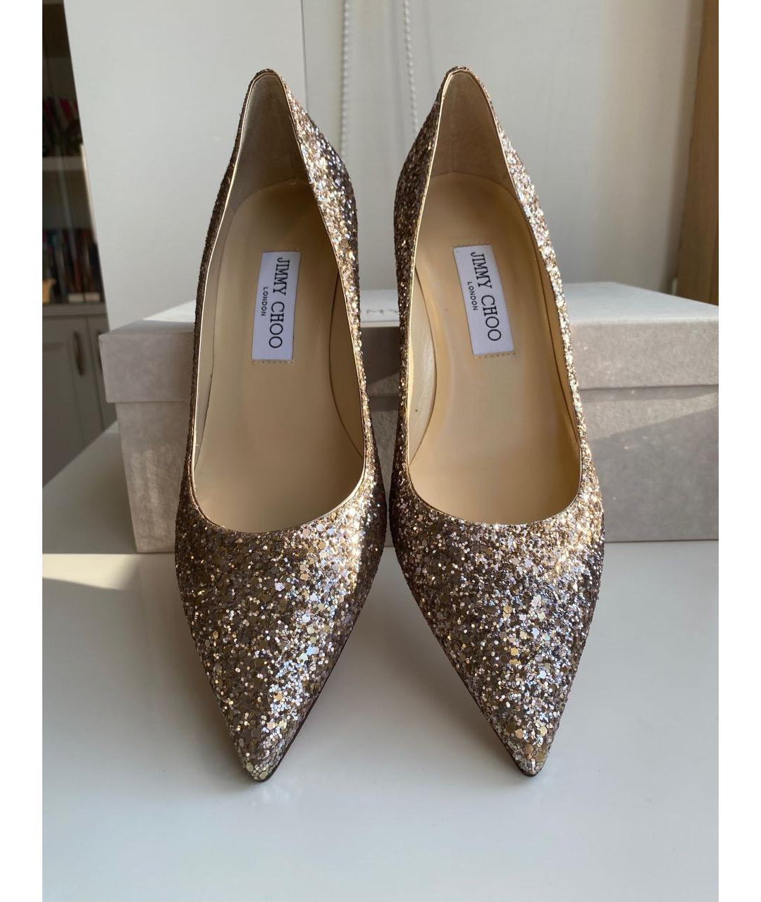 JIMMY CHOO Серебряные кожаные туфли, фото 7