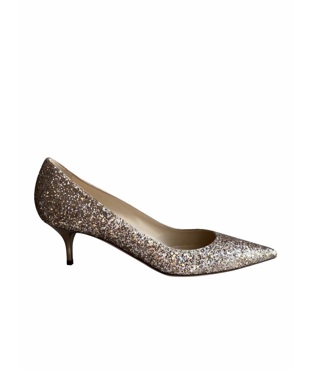 JIMMY CHOO Серебряные кожаные туфли, фото 1