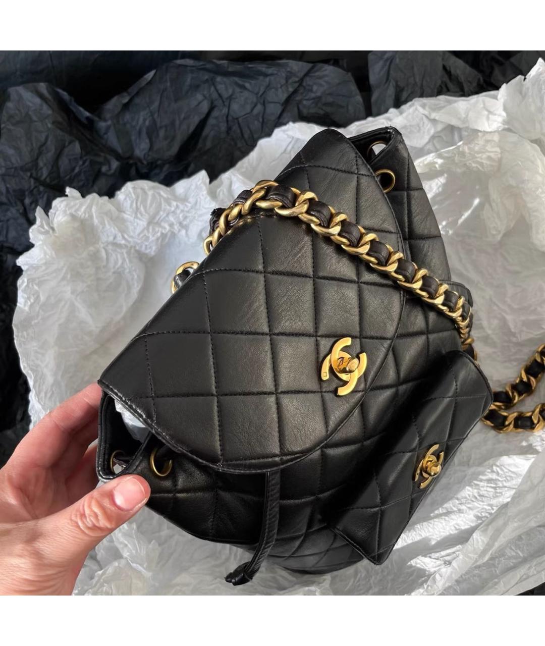 CHANEL Черный кожаный рюкзак, фото 7