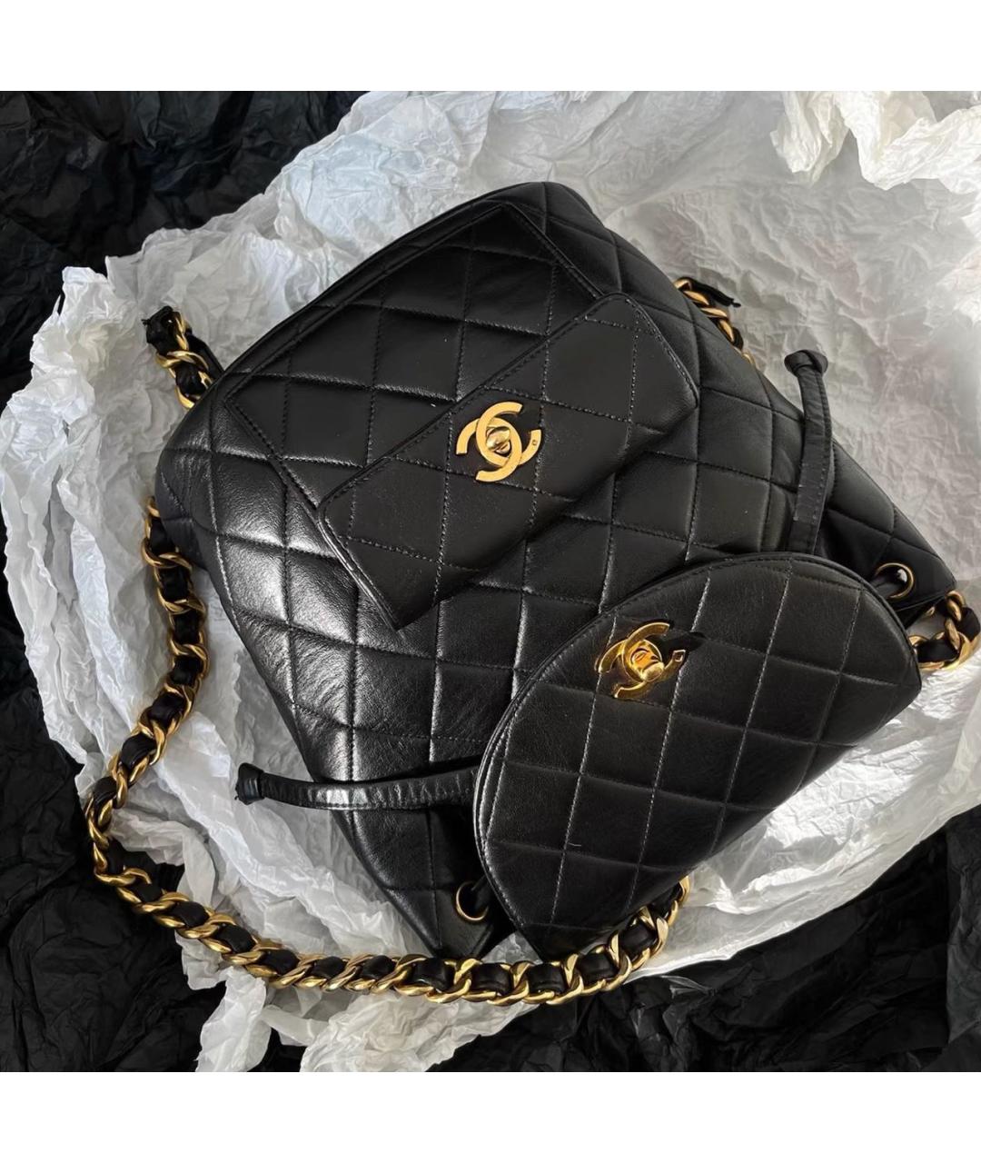 CHANEL Черный кожаный рюкзак, фото 9