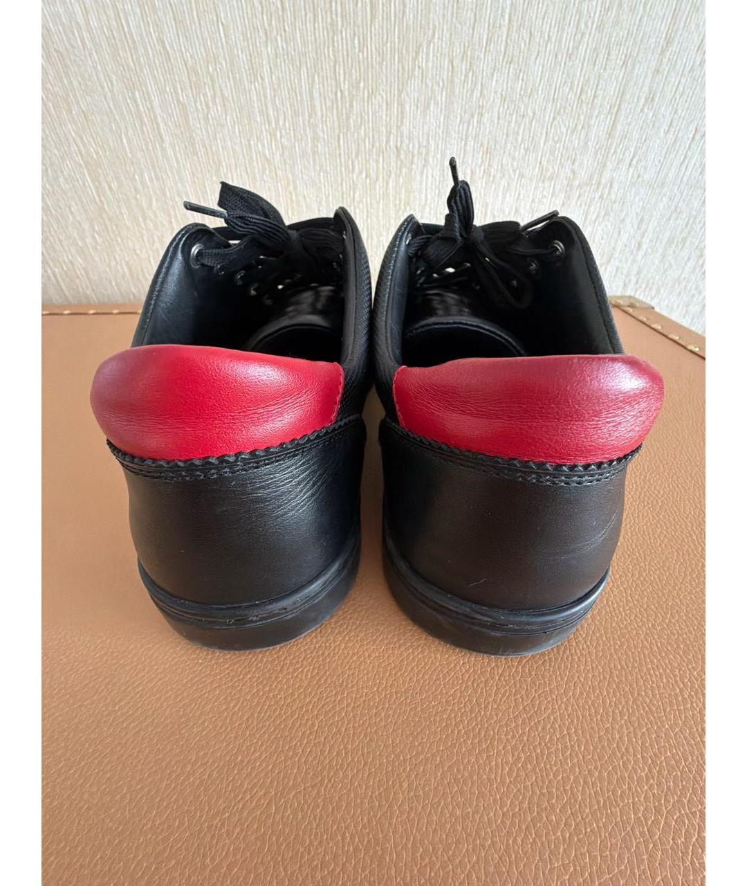 DOLCE&GABBANA Черные кожаные низкие кроссовки / кеды, фото 4