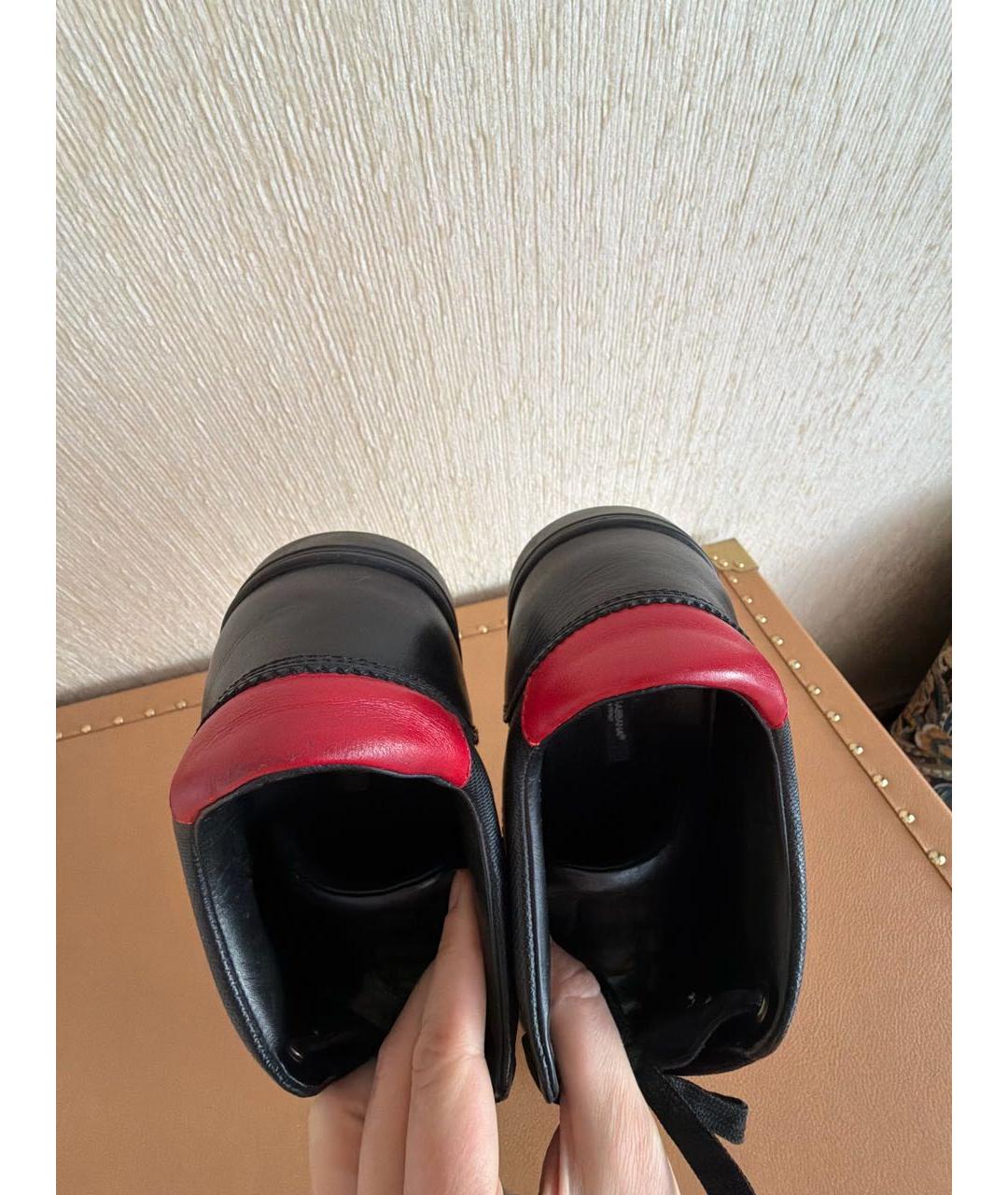 DOLCE&GABBANA Черные кожаные низкие кроссовки / кеды, фото 6