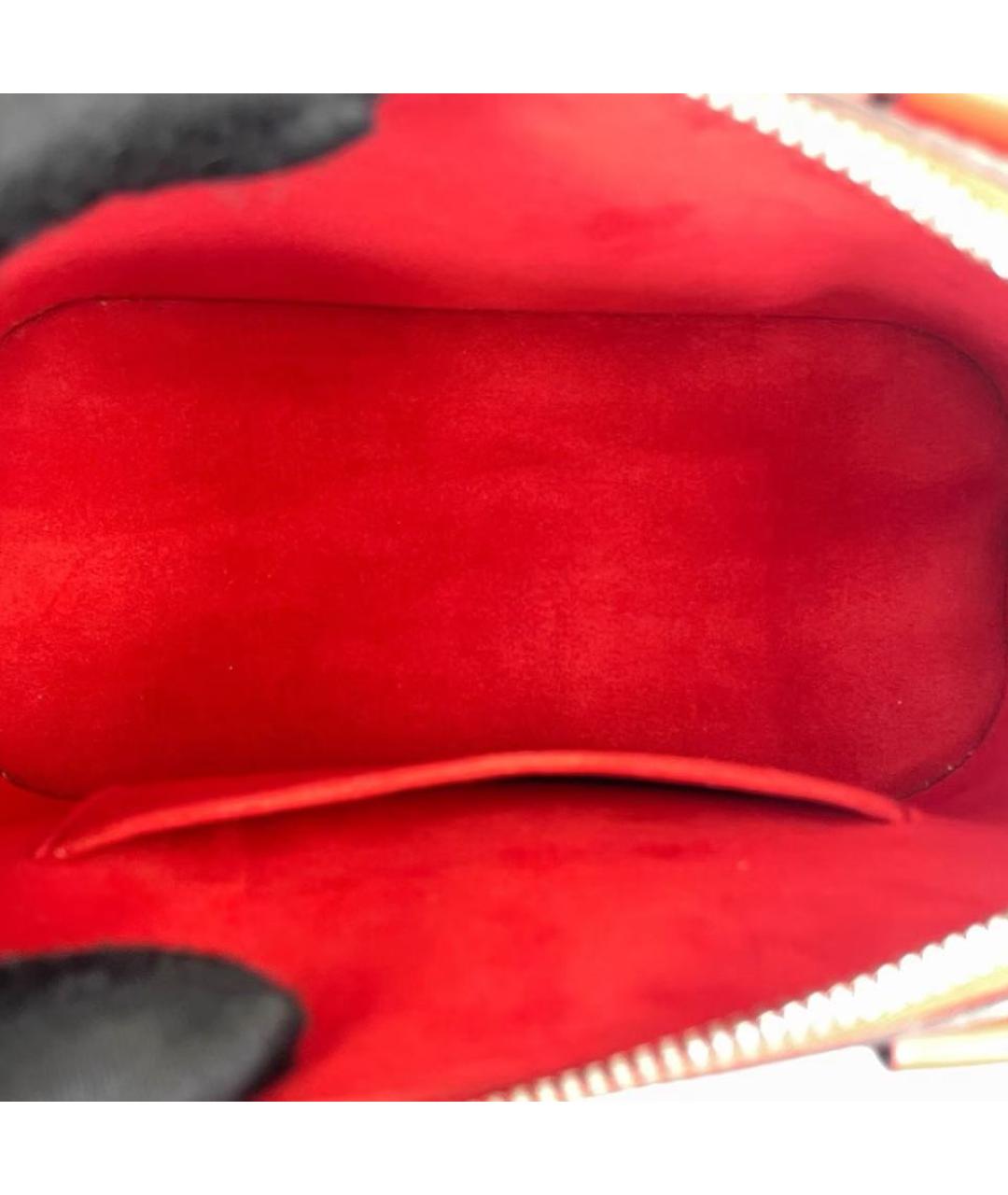 LOUIS VUITTON Красная кожаная сумка с короткими ручками, фото 6