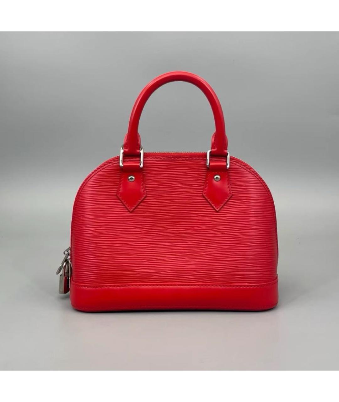 LOUIS VUITTON Красная кожаная сумка с короткими ручками, фото 3