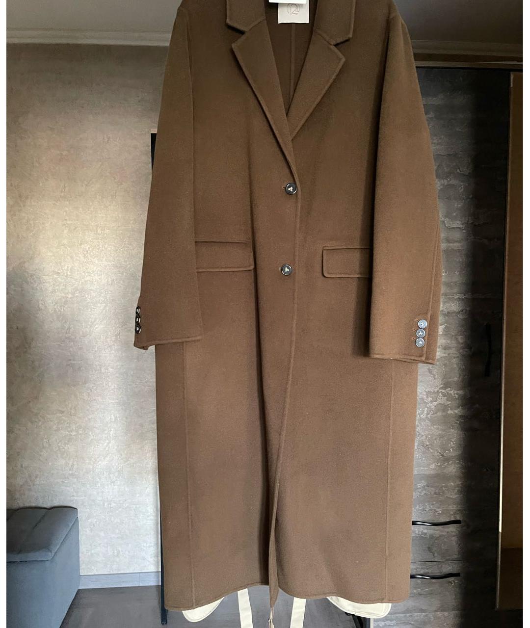 12 STOREEZ Коричневое шерстяное пальто, фото 7