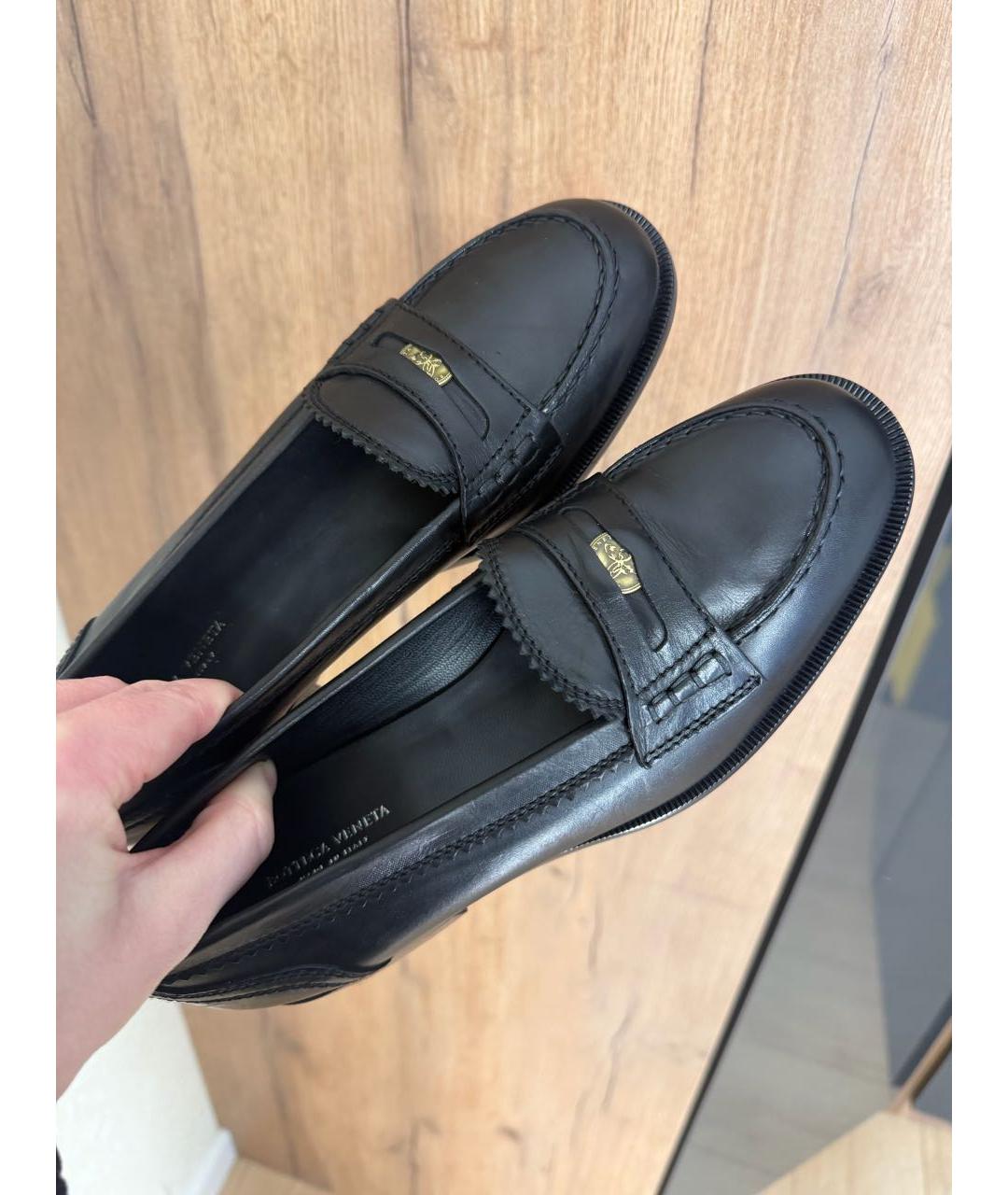 BOTTEGA VENETA Черные кожаные лоферы, фото 4