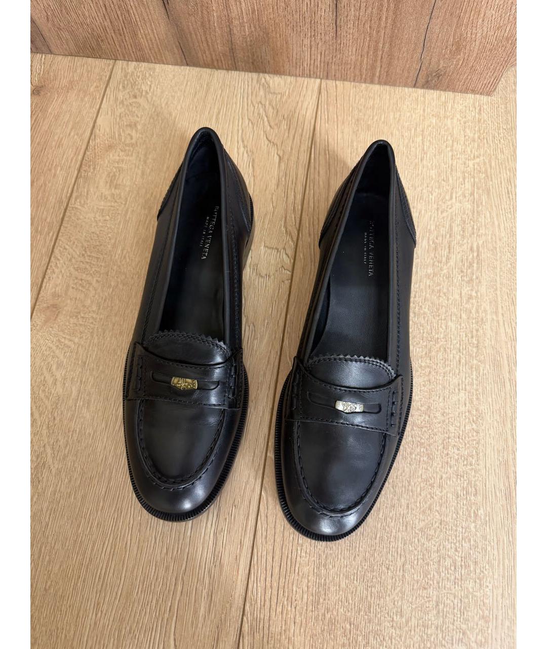 BOTTEGA VENETA Черные кожаные лоферы, фото 2