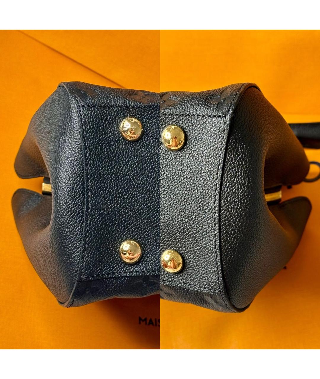 LOUIS VUITTON Черная кожаная сумка с короткими ручками, фото 8