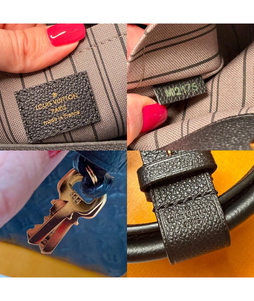 LOUIS VUITTON Черная кожаная сумка с короткими ручками, фото 6