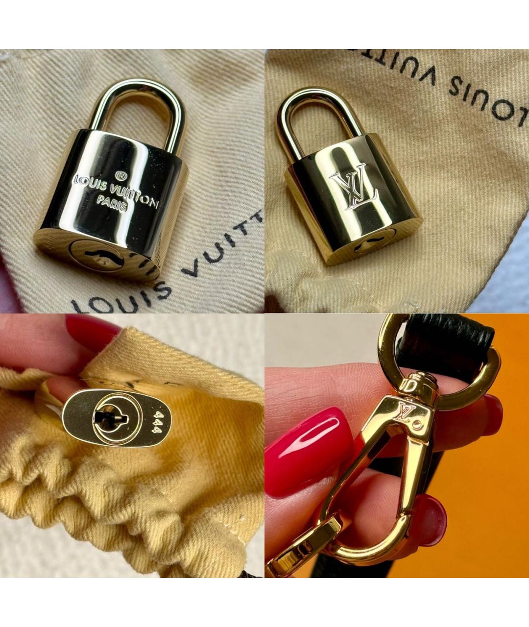 LOUIS VUITTON Черная кожаная сумка с короткими ручками, фото 7