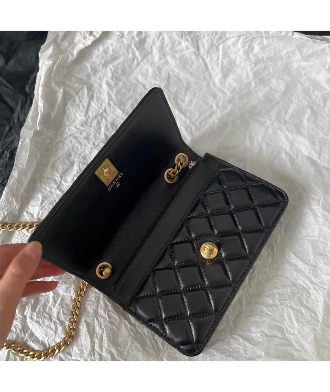 CHANEL Черная кожаная сумка через плечо, фото 3