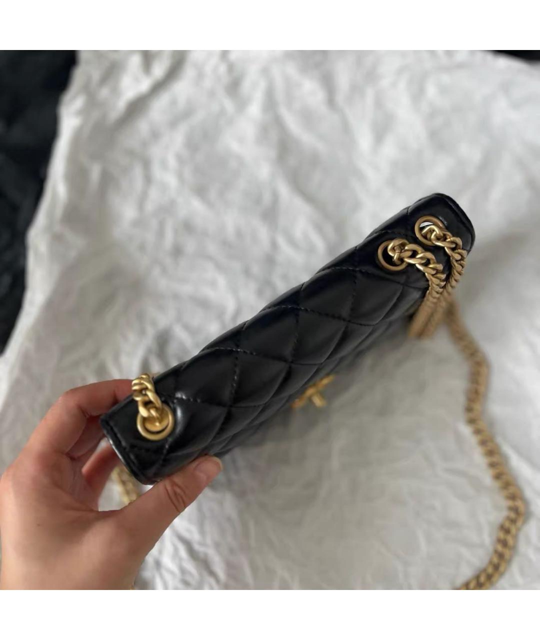 CHANEL Черная кожаная сумка через плечо, фото 5