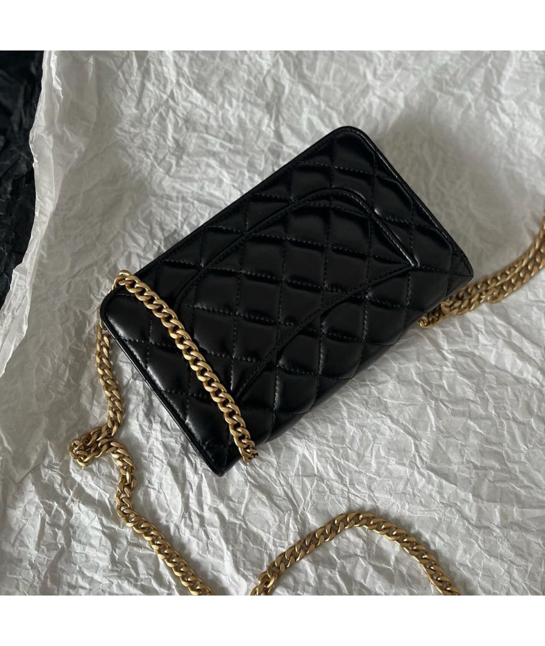 CHANEL Черная кожаная сумка через плечо, фото 2