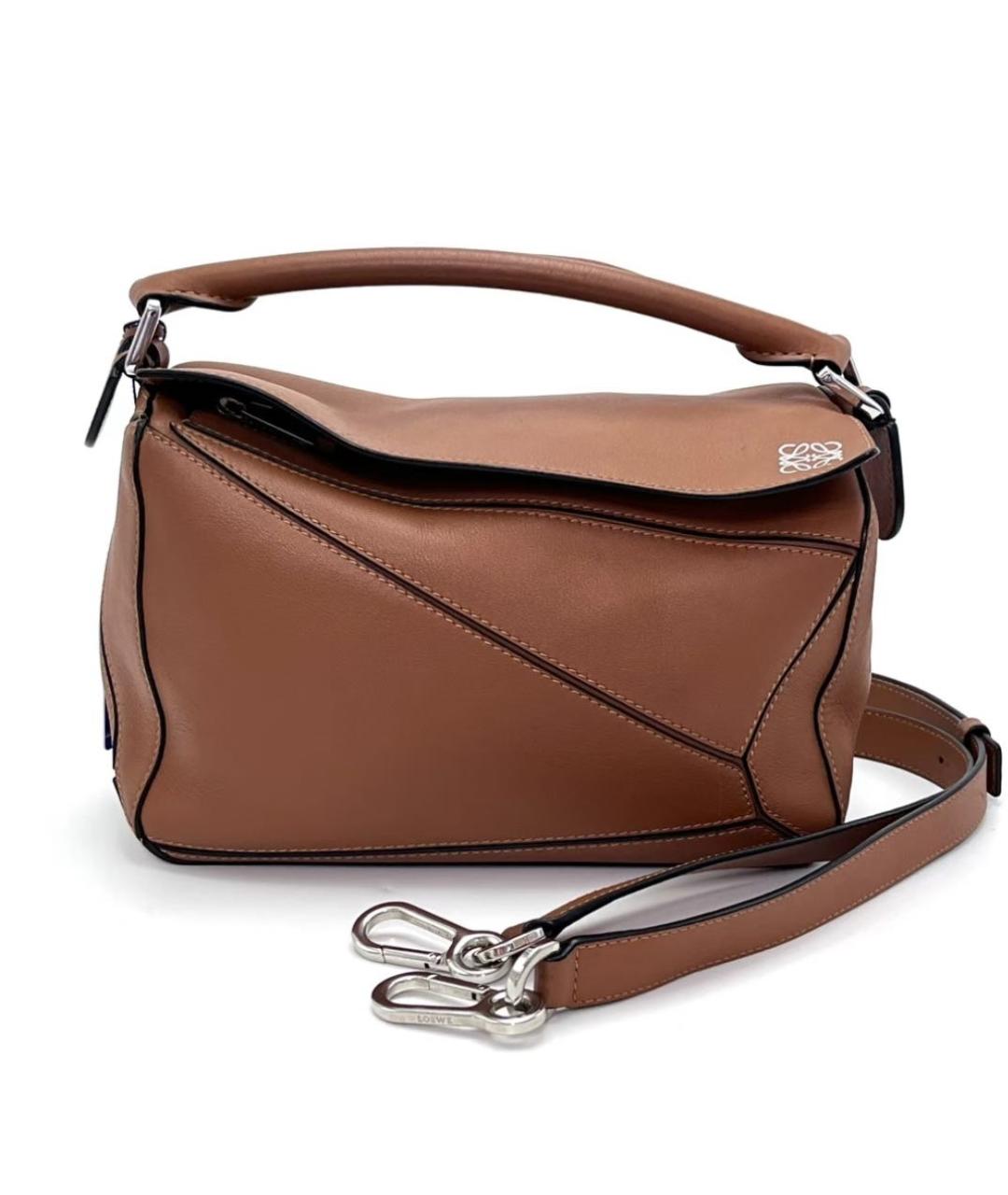 LOEWE Коричневая кожаная сумка через плечо, фото 6