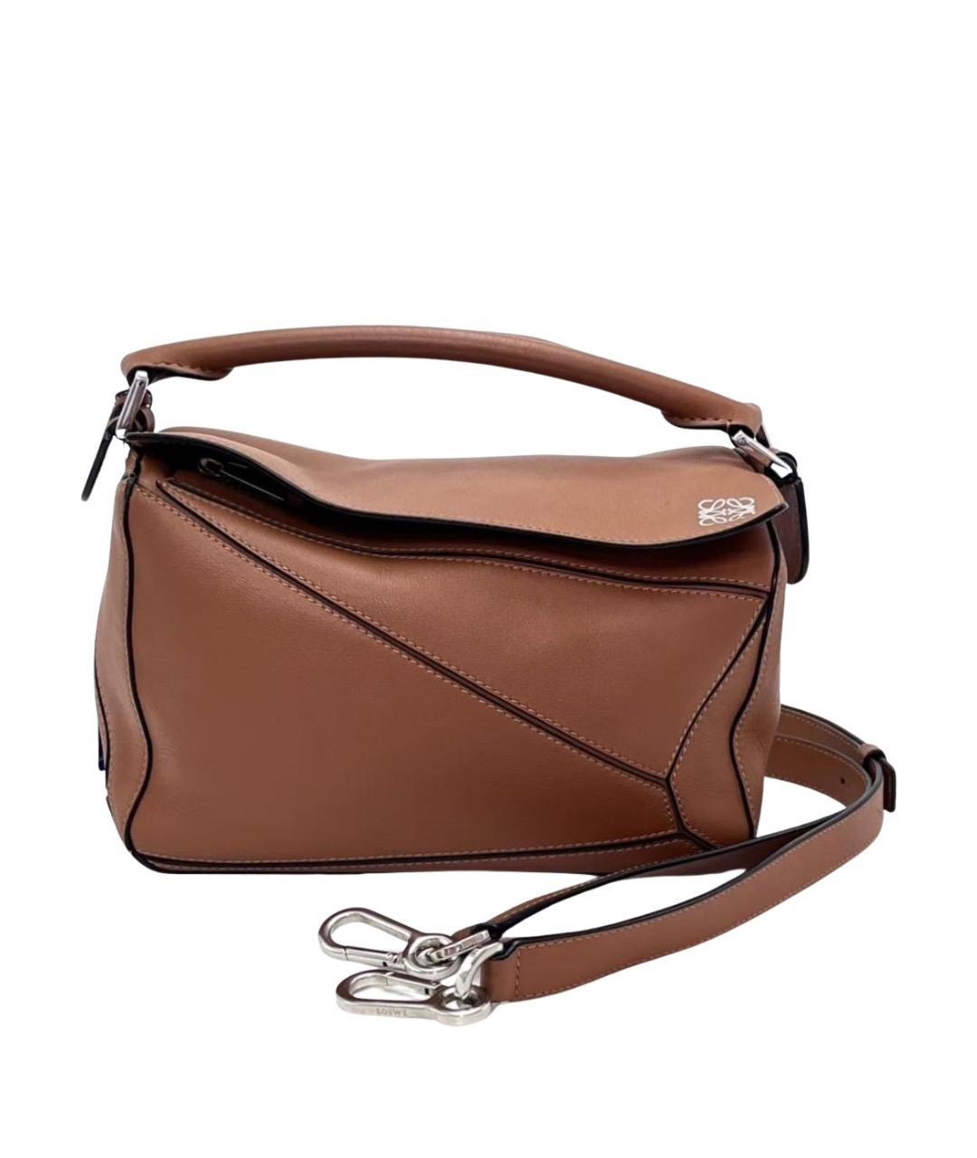 LOEWE Коричневая кожаная сумка через плечо, фото 1